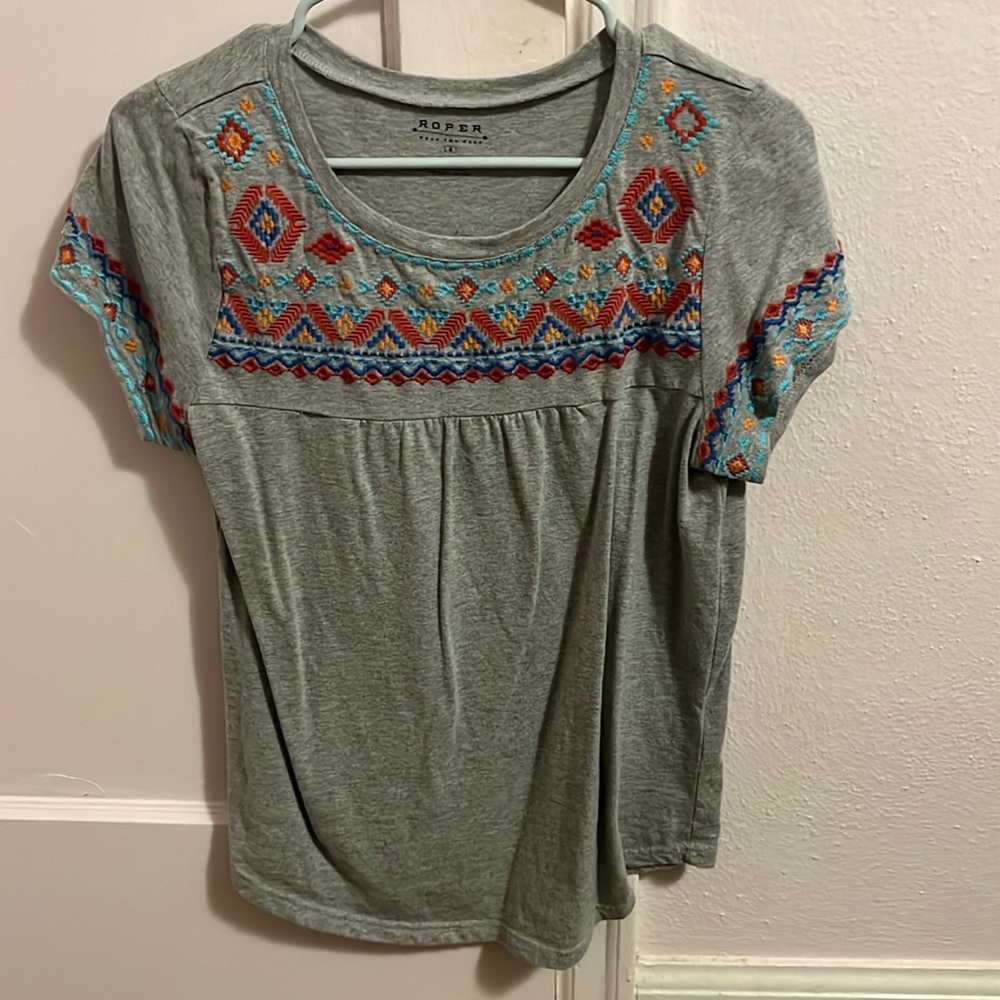 Roper embroidered flower T-Shirt
